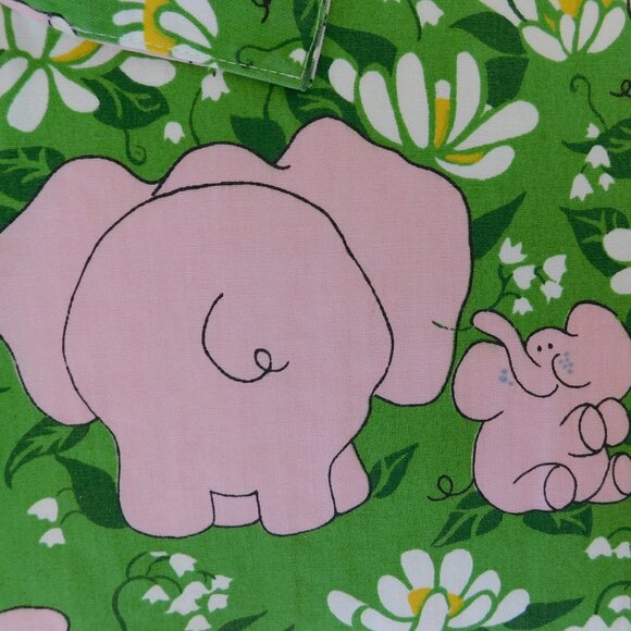 VTG Katashas Unusuals pink elephant novelty wrap skirt & rare matching book tote - Picture 5 of 16